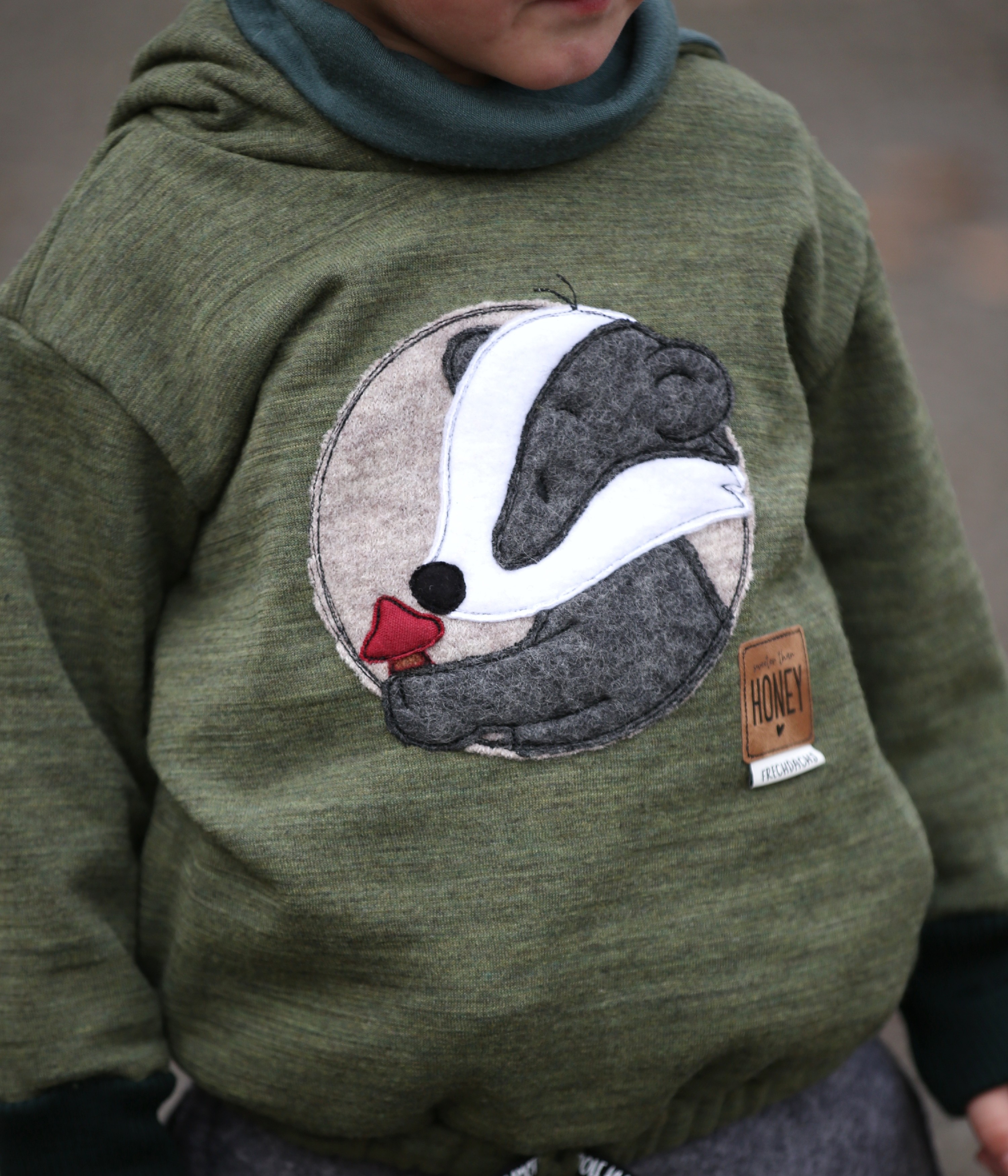 Dickerer Bio Wollfrottee Herbstgrün