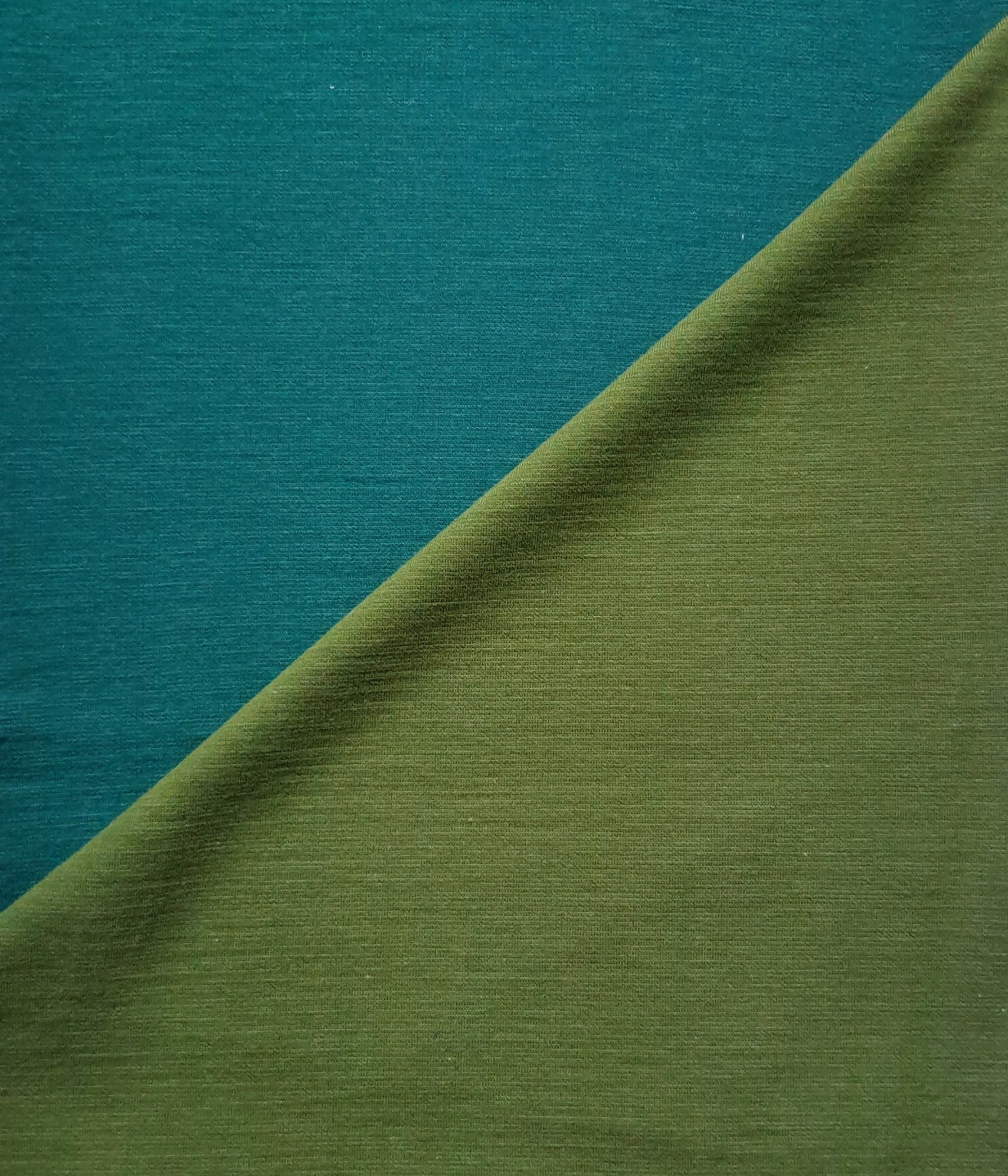 Dickerer Bio Merino Interlock DUO Olive / Wald