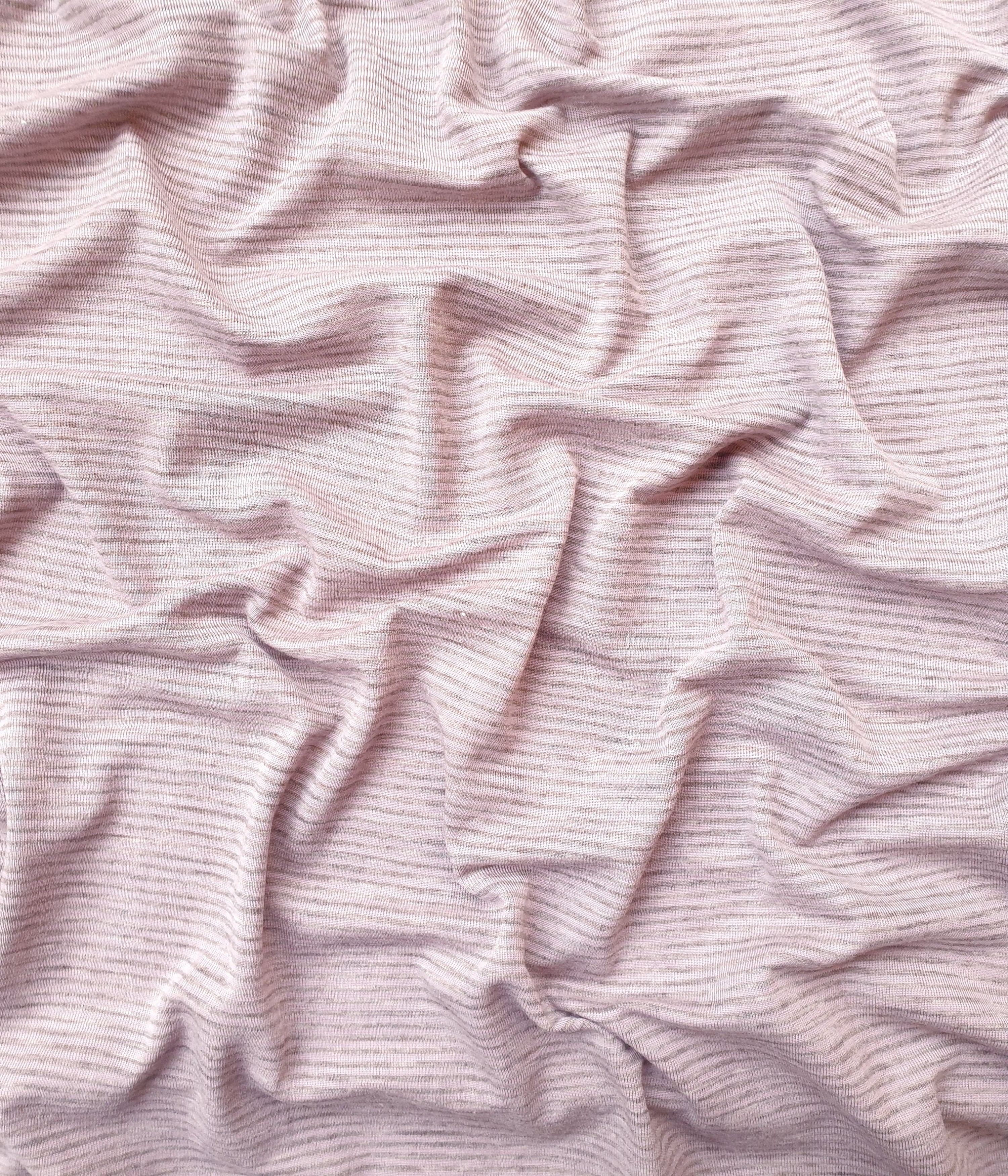 75 cm Bio Wolle / Seide Jersey Mandelblüte / Grau Melange 