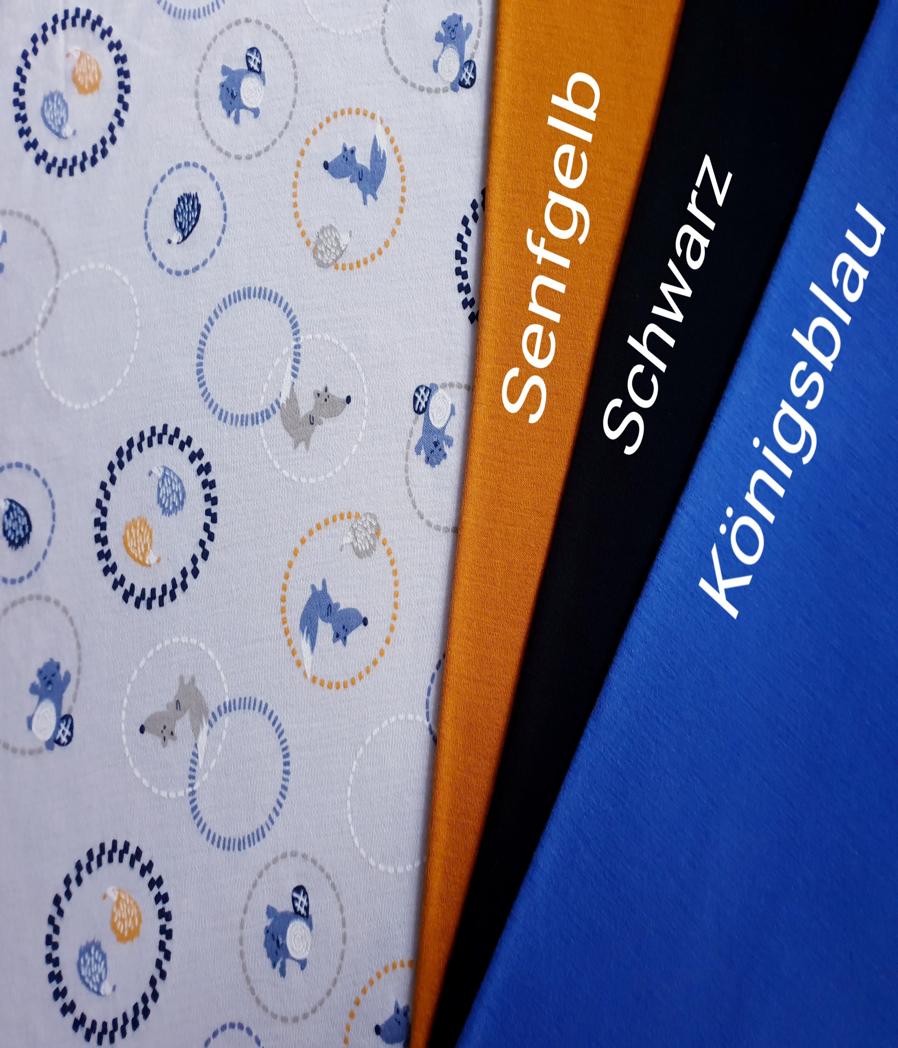 Merino Interlock Teddy & Freddy auf Silbergrau