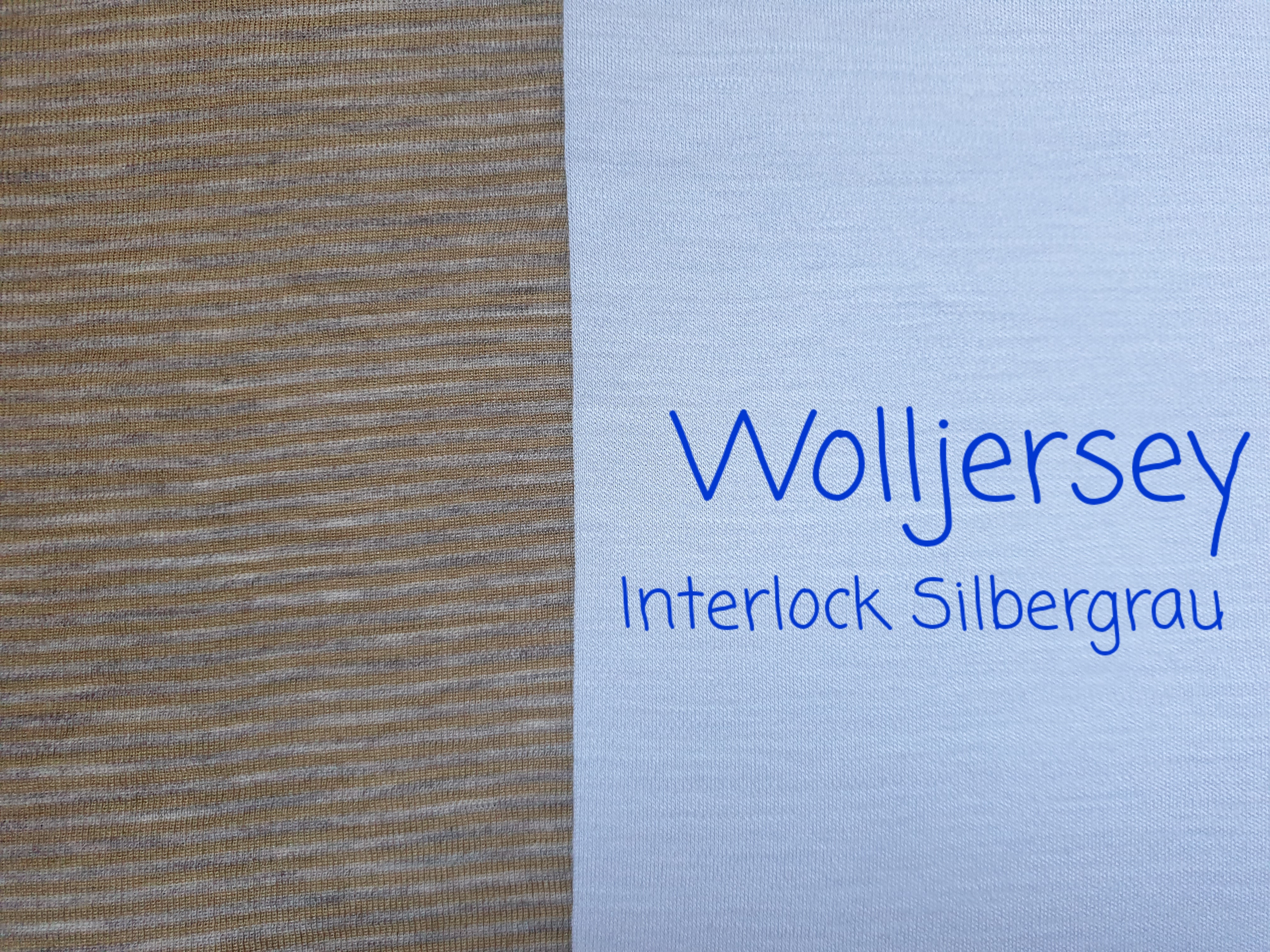 Bio Wolle / Seide Jersey  dunkles Olivengrün/ Grau Melange 