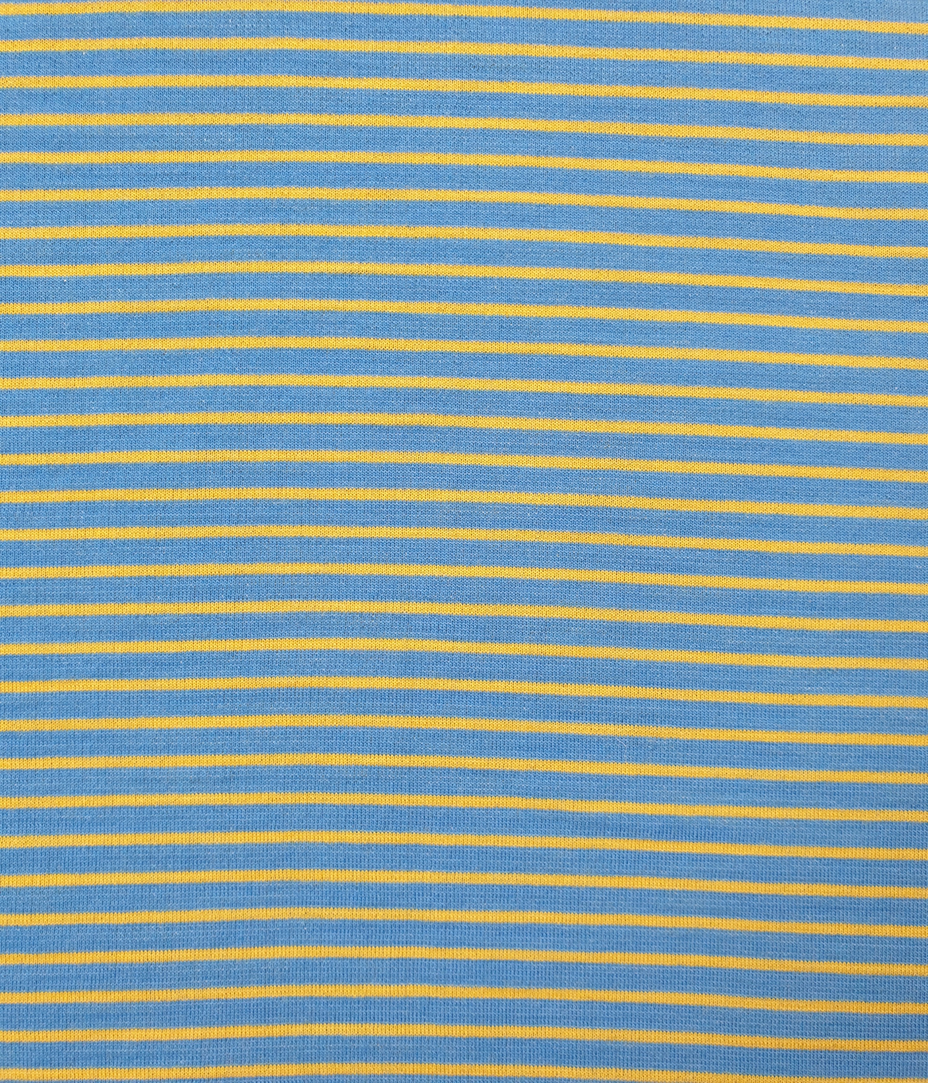 Dickerer Bio Merino Interlock  DUO Himmel / Sonne gestreift 