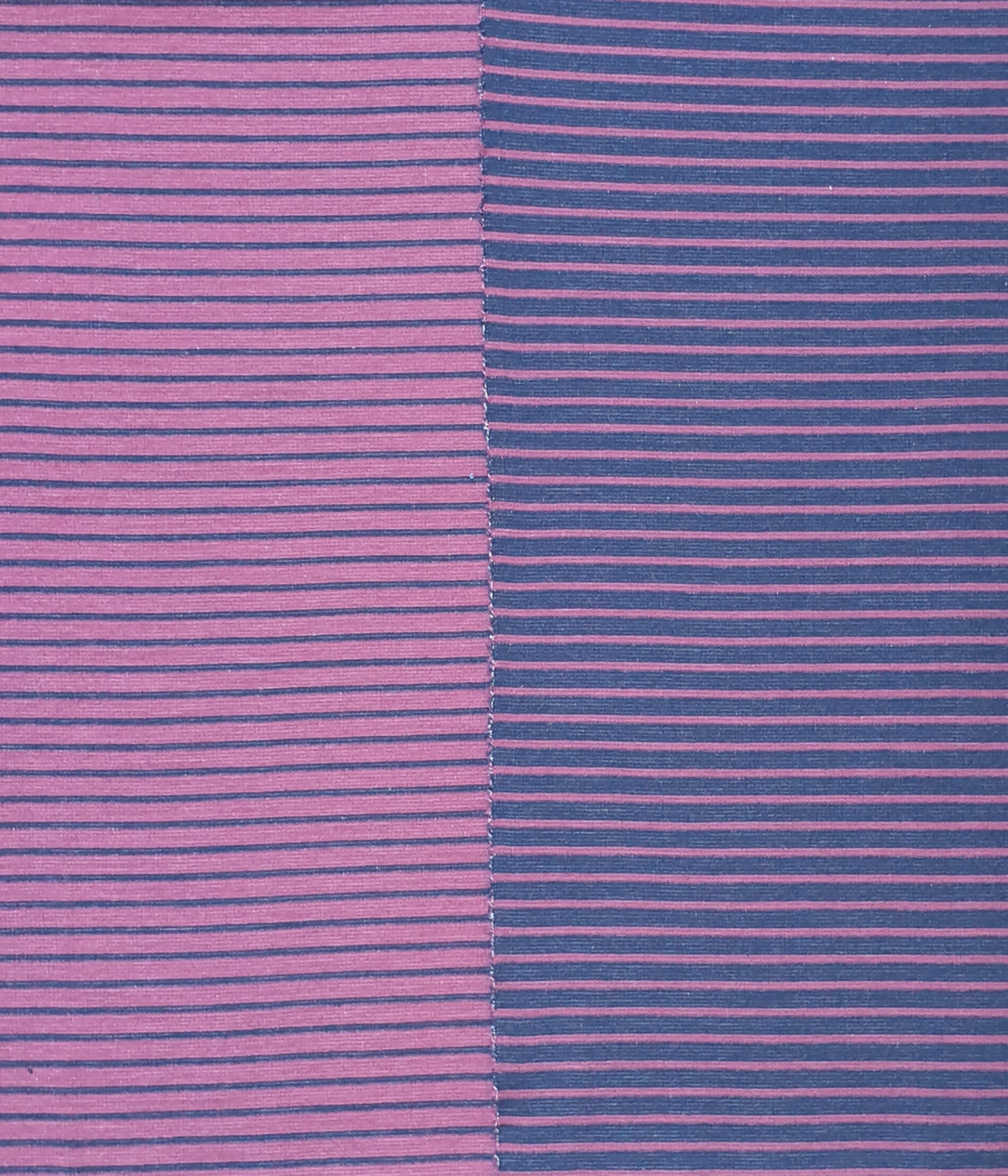 Dickerer Bio Merino DUO Interlock Bordeaux / Marine gestreift